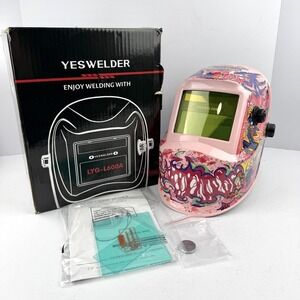 YESWELDER LYG-L600A Auto Darkening Welding Helmet Hood Pink Passion Graphic